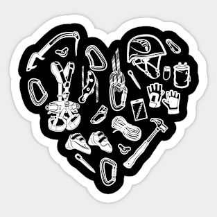 Rock Climbing Heart Climber Sticker